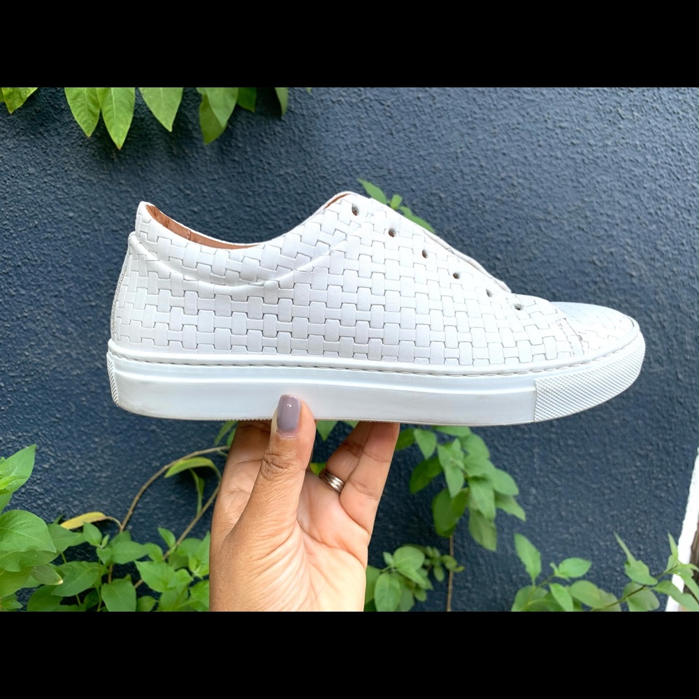 White leather sneakers